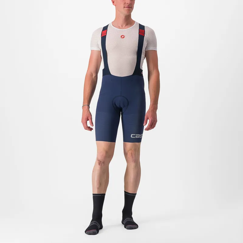 Castelli Premio Black Ltd Edition Bib Shorts in Belgian Blue Silver